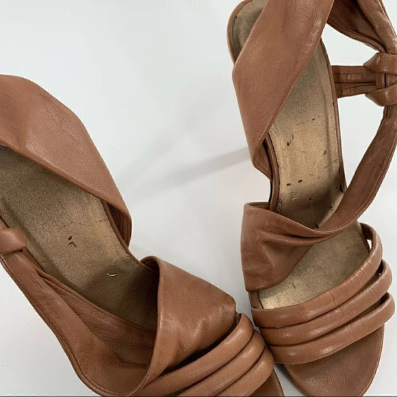 Vaneli womens heels size 8 luggage brown leather slingback platforms - Picture 10 of 12